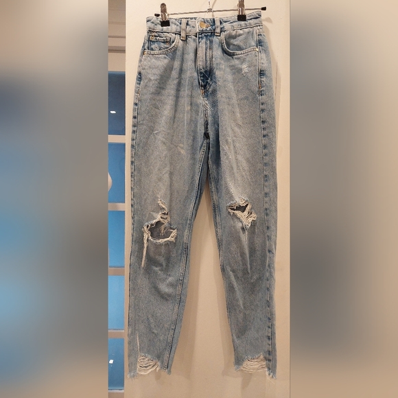 Zara Denim - Zara Blue Skinny Jeans Trendy Distressed Design